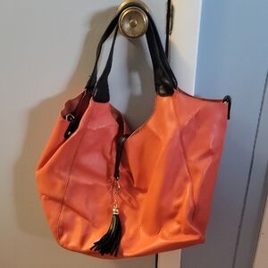 Frank Lyman Design Orange and Black Tote